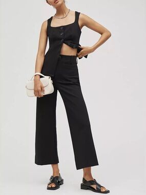Anthropologie Maeve Collette Knit Crop Wide Leg Pant